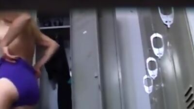 Secretly filming a gorgeous blonde in locker room