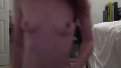 Sexting video of nerdy girlfriend getting naked on webcam