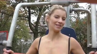 Jump And Running In Public Park