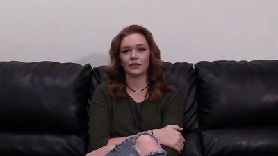 BACKROOM CASTING COUCH - Redhead Rowan Bent for Doggy Style and Cream Pie in Casting