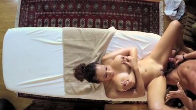 FANTASY MASSAGE - Busty ebony babe rubbed