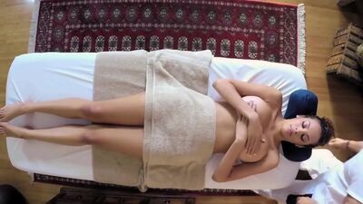 FANTASY MASSAGE - Busty ebony babe fucked by her masseur