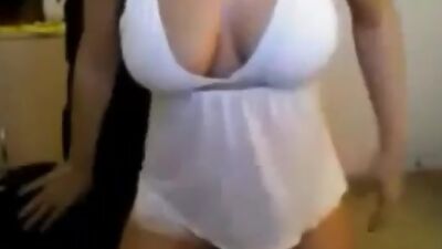 Blonde girl shows her big tits on webcam
