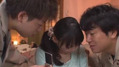 Naughty wife fucked two guys in her home