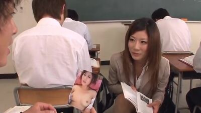 Sexy teacher Yayoi enjoys in group fucking