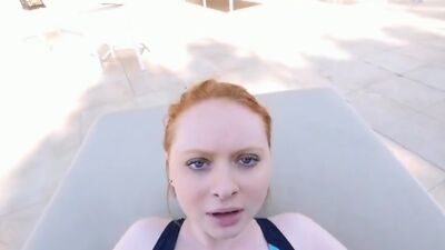 POV cumshot on a swimsuit
