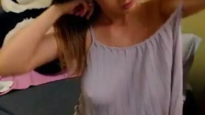 Sexy busty playing with her tits