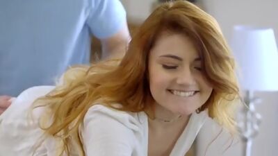 Redhead sex kitten Adria Rae gets her spinner body satisfied with a bare pussy pounding and plenty of anal play