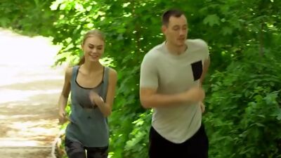 Tall seductive bombshell Nancy peels off her workout clothes and gives her man a stiffie ride in her cum hungry pussy