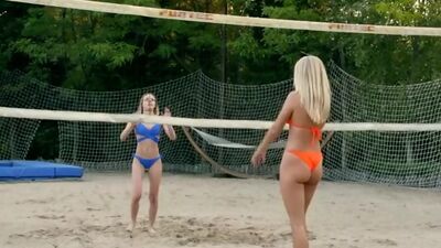 European stunners Angel Emily and Mary Kalisy enjoy an outdoor threesome that gets their pussies licked and fucked