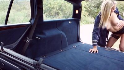 Christen Courtney in Stewardess Gives Sloppy Road Head