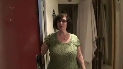Busty Granny in Stockings and Glasses Fucks