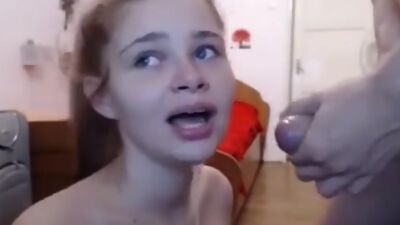 Very Sloppy Deepthroat on Webcam