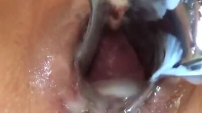 Amateur cunt female secretion close-up