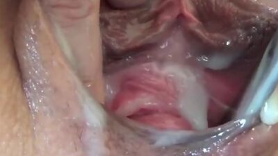 Amateur cunt female secretion close-up