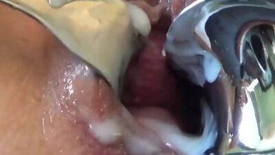 Amateur cunt female secretion close-up