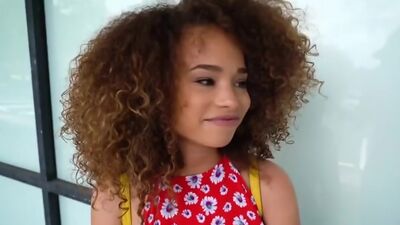 Curly haired natural ebony banged pov