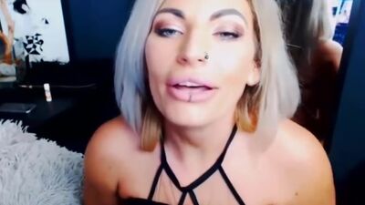 Blowjob with Blue Eyes Grey Hair and Slutty Dirty Talk