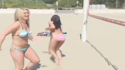 Lesbian Beach Babes Making Out! part 2