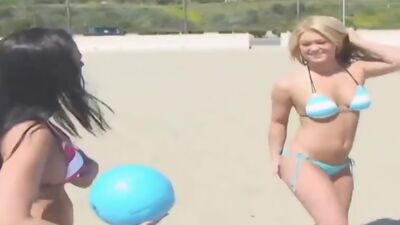 Lesbian Beach Babes Making Out! part 2