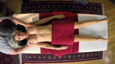 FANTASY MASSAGE - Busty massage client babe