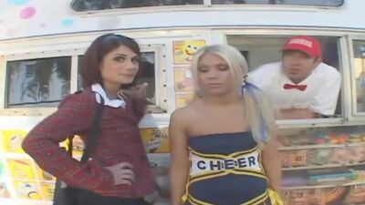 Naughty Cheerleader Sucks Pussy & Cock part 1