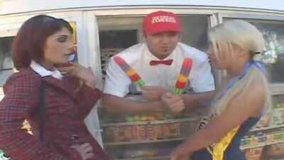 Naughty Cheerleader Sucks Pussy & Cock part 1