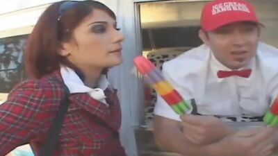 Naughty Cheerleader Sucks Pussy & Cock part 1