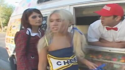 Naughty Cheerleader Sucks Pussy & Cock part 1