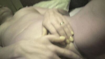 Amateur brunette fucking a dildo