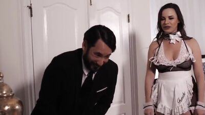 BURNING ANGEL - Gothic maid gets anal