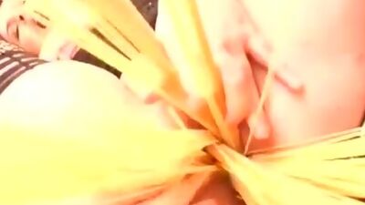 Extreme fuck with two vegetables