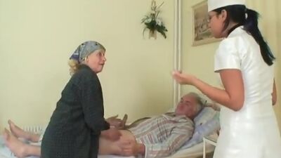 Grandpapa is fucked by hot nurse