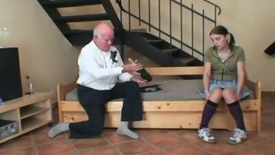 Old man fucks young chick