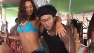 Crazy gangbang on yacht party