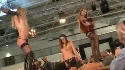 Orgy on stage with gals