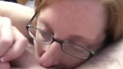 Redhead housewife Layla Redd is down on her knees for a hot point of view blowjob