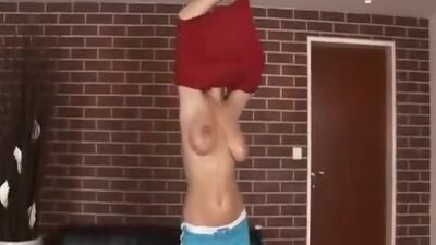 Sporty doll takes shower