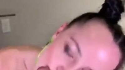 Happy girlfriend blowing and masturbating cock in real homemade video