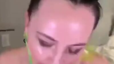 Happy girlfriend blowing and masturbating cock in real homemade video