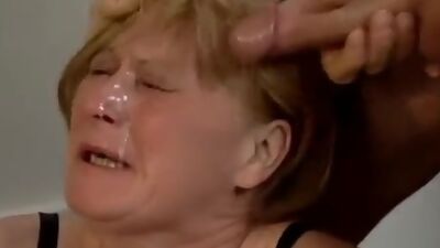 Crazy old lady is drilled