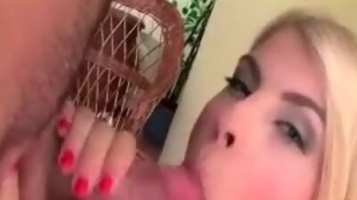 Bodystocking blonde milf in action