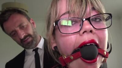 Chubby sub restrained and hammered by maledom Pascal White