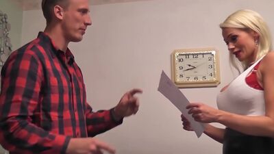 Busty bimbo gets fucked by a big cock