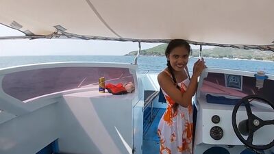 Rented a boat for a day and had sex on it with his Asian teen girlfriend