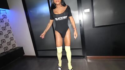 Big cock dark skinned Asian ladyboy Opor fucks a white guy in his ass