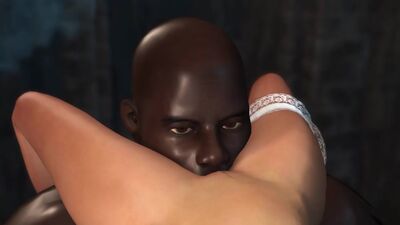Hot sex! Black guy plays with a sexy bride in the dungeon