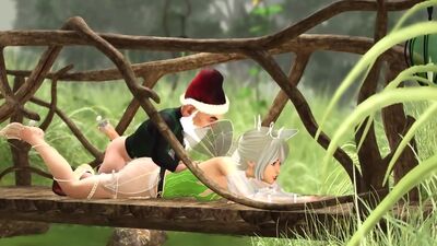 Hot sex! Horny beautiful fairy and gnome in the village