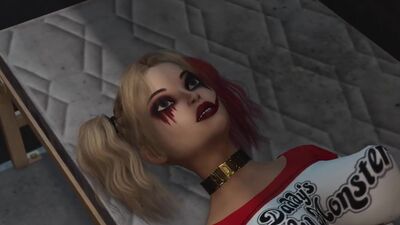 Lesbian sex with strapon. Harley Quinn plays with a female prison officer