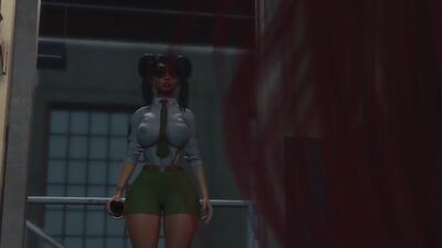 Lesbian sex with strapon. Harley Quinn plays with a female prison officer